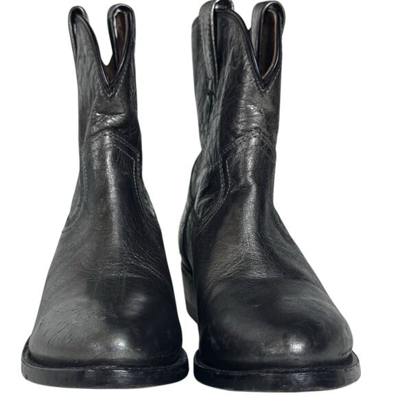 Frye Billy Short Western Leather Booties Boots Womens Size 8 Silver Pewter - Picture 6 of 16